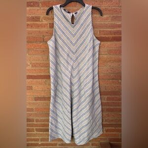 Lands’ End Striped Sleeveless Linen Shift Dress Women’s Large Tall L/T Pockets